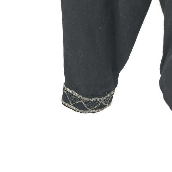 Vintage Modi Denim Women's Western Beaded Shirt Jacket Shacket Sz L 10-12 Black - Picture 3 of 9